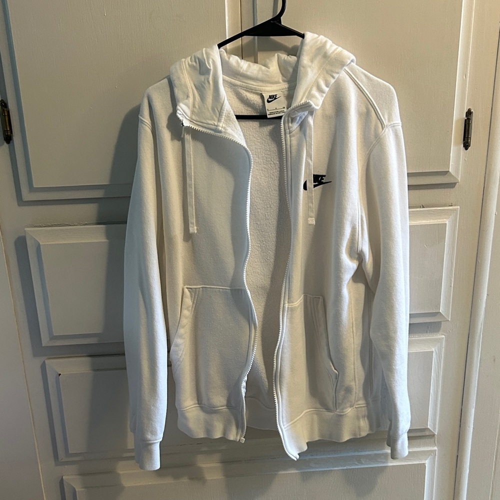 Nike Classic White Hoodie with Zip